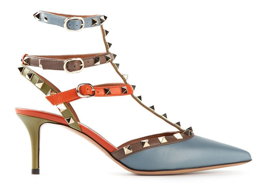 Valentino Rockstud Multicolor Slingbacks