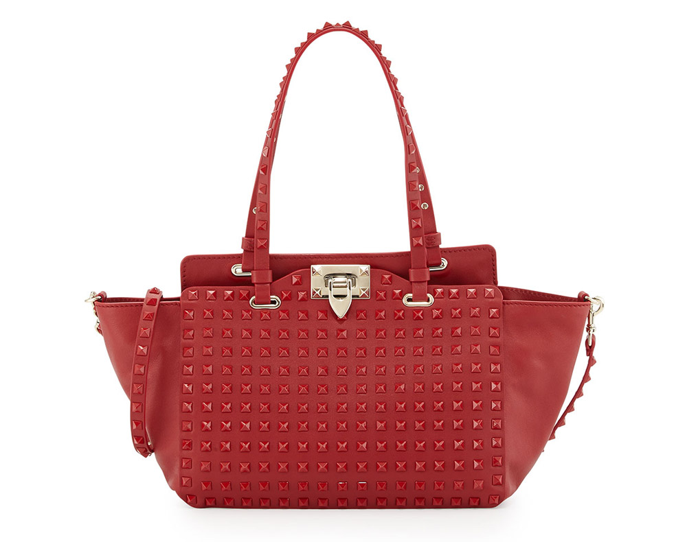 Valentino Rockstud Rouge Absolute Mini Trapeze Tote