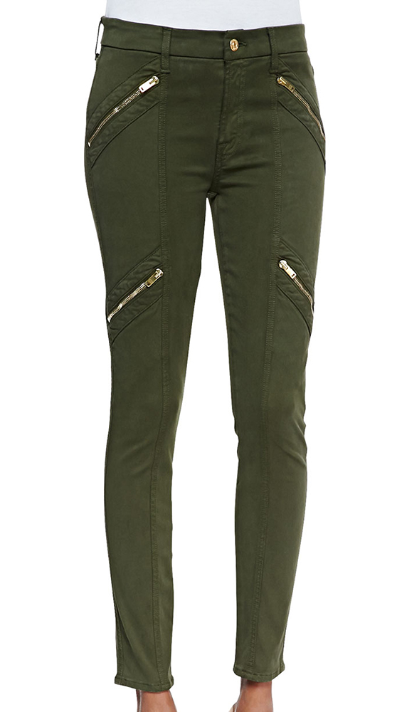 7 For All Mankind Panel Zip Skinny Moto Pants