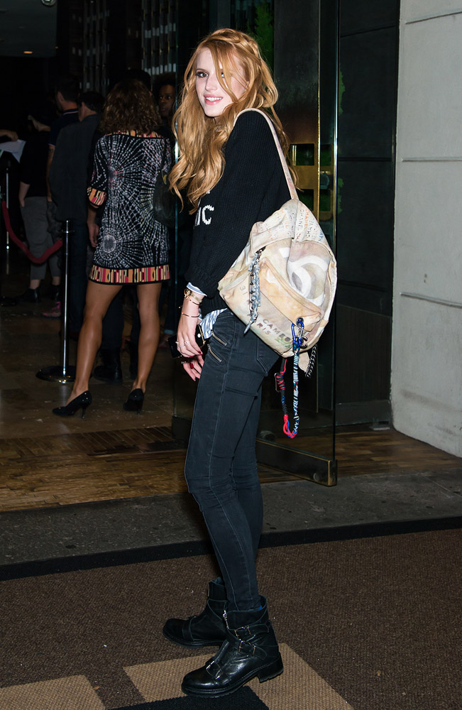 Bella Thorne Chanel Graffiti Backpack 2