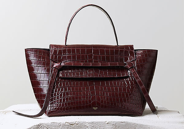 Celine Belt Bag in Burgundy Crocodile