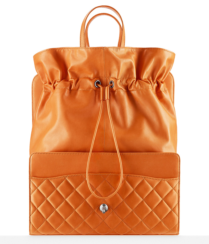 Chanel Drawstring Shopping Bag Orange 6900