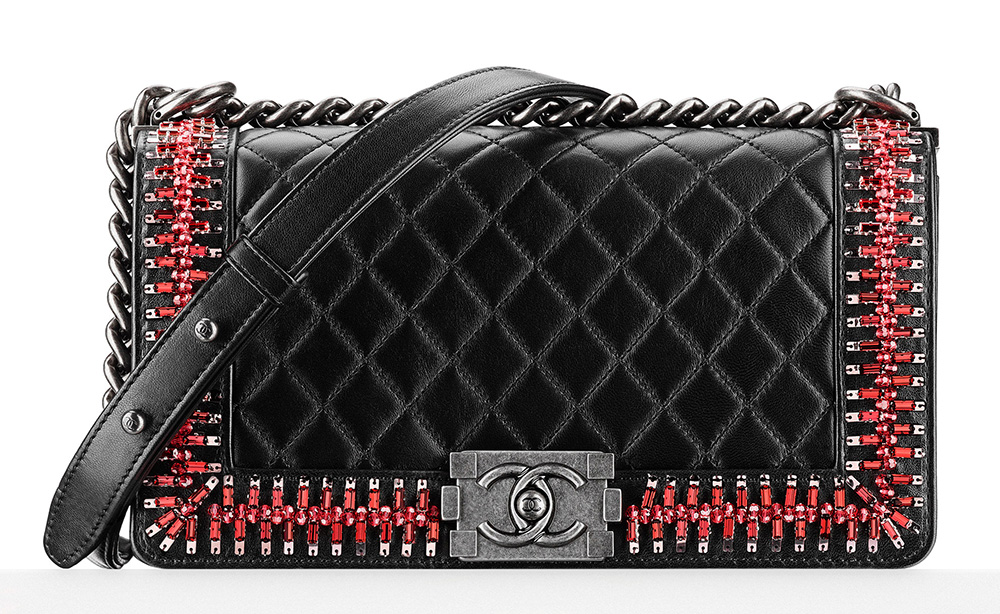 Chanel Embellished Boy Bag Black 10800