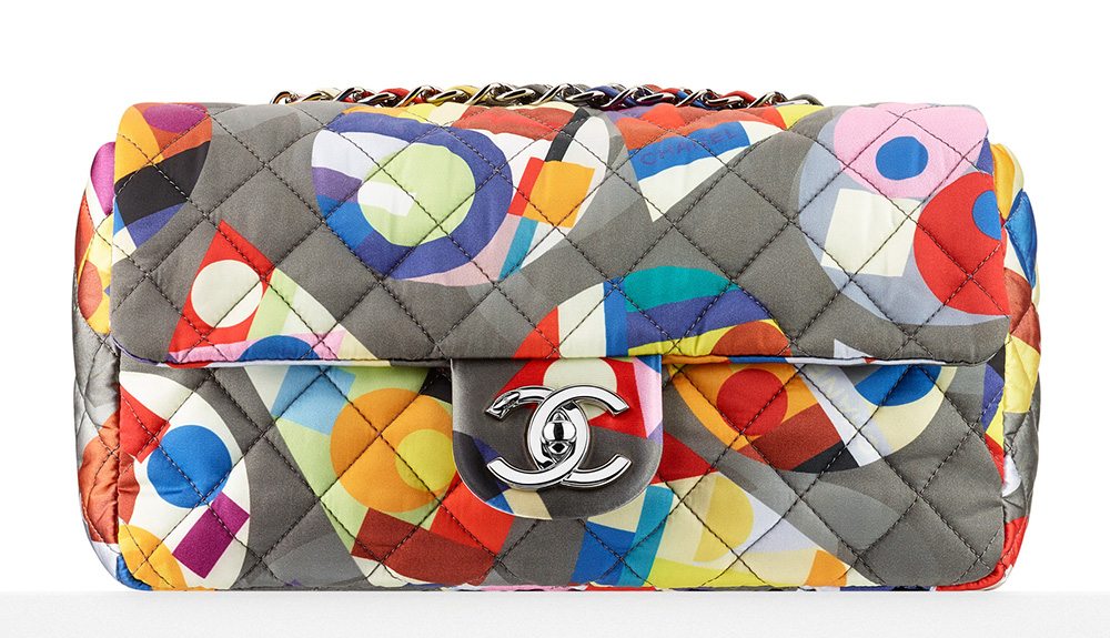 Chanel Printed Nylon Flap Bag 2450
