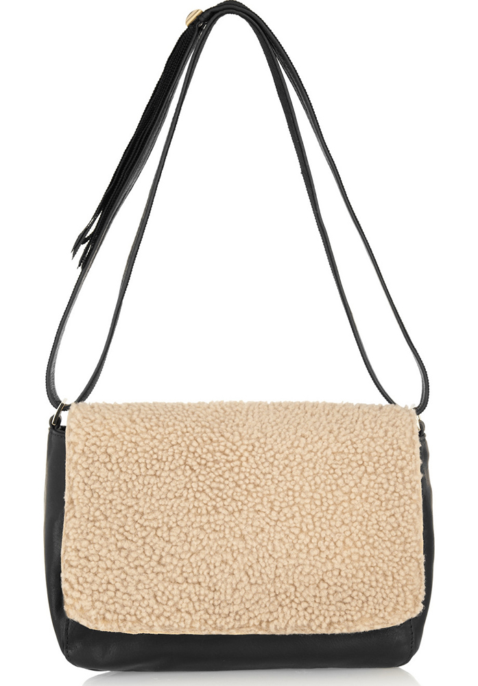 Clare V Louise Shearling Shoulder Bag