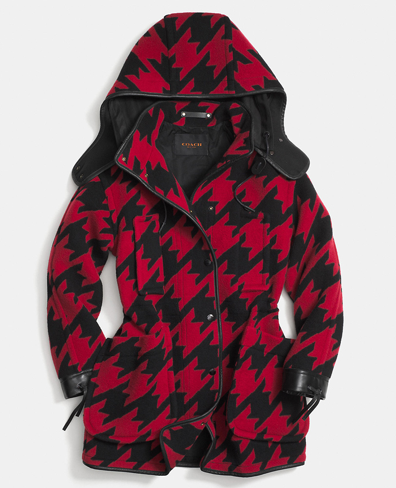Coach Wool Houndstooth Parka