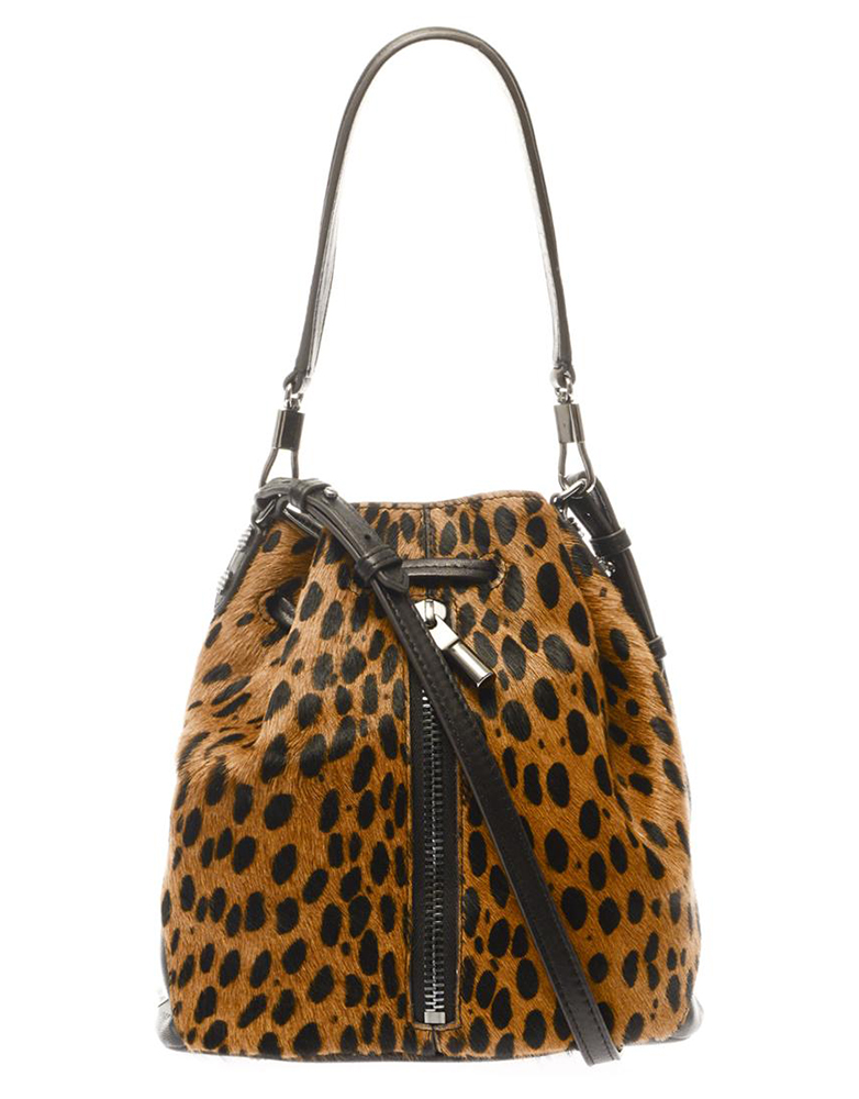 Elizabeth & James Cynnie Mini Calf Hair Bucket Bag