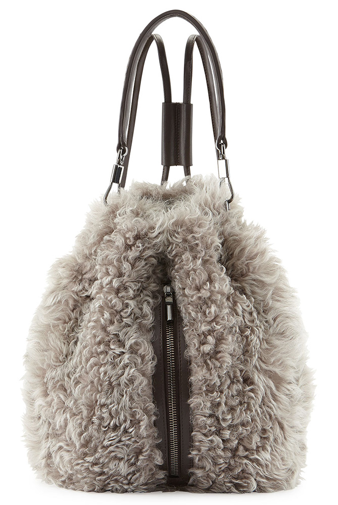 Elizabeth and James Cynnie Lamb Fur Sling Bag