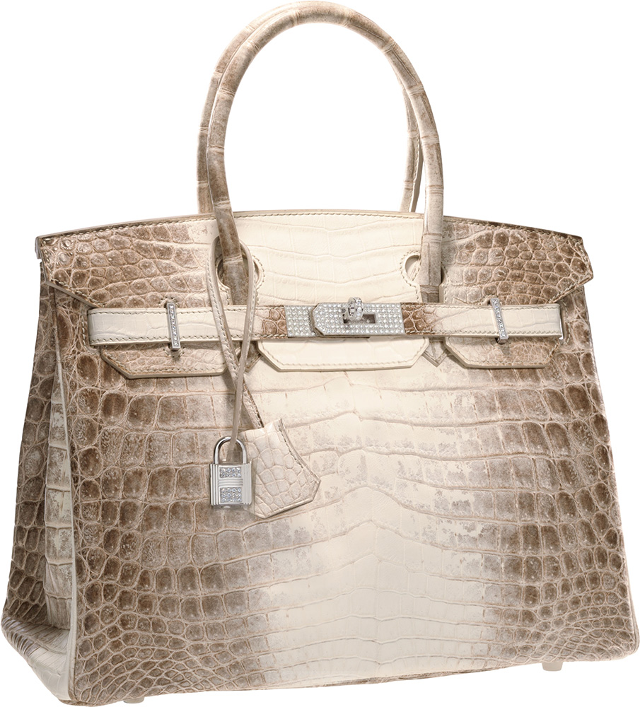 Hermes 30cm Matte Himalayan Nilo Crocodile Birkin with Diamond Hardware