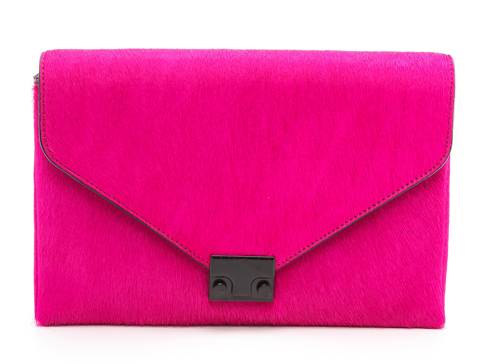 Loeffler Randall Calf Hair Lock Clutch