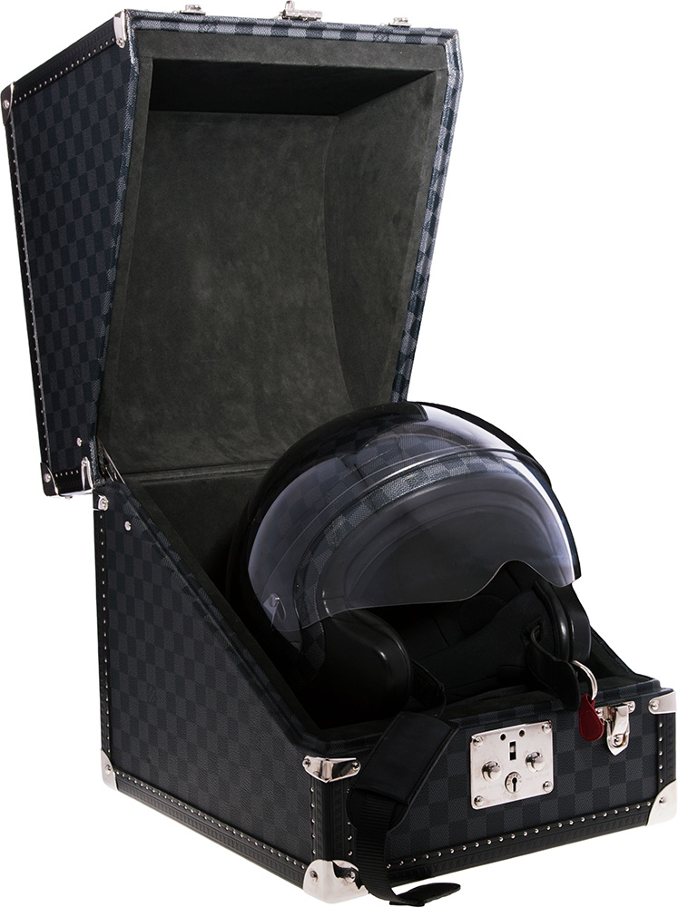 Louis Vuitton Limited Edition Damier Graphite Motorcycle Helmet & Hardsided Case