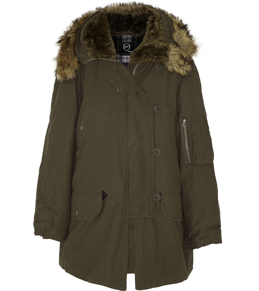 MCQ Alexnader McQueen Faux fur-lined cotton parka