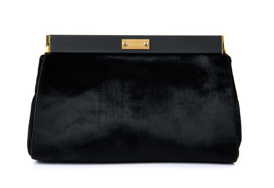 Marni Calf Hair and Leather Clutch