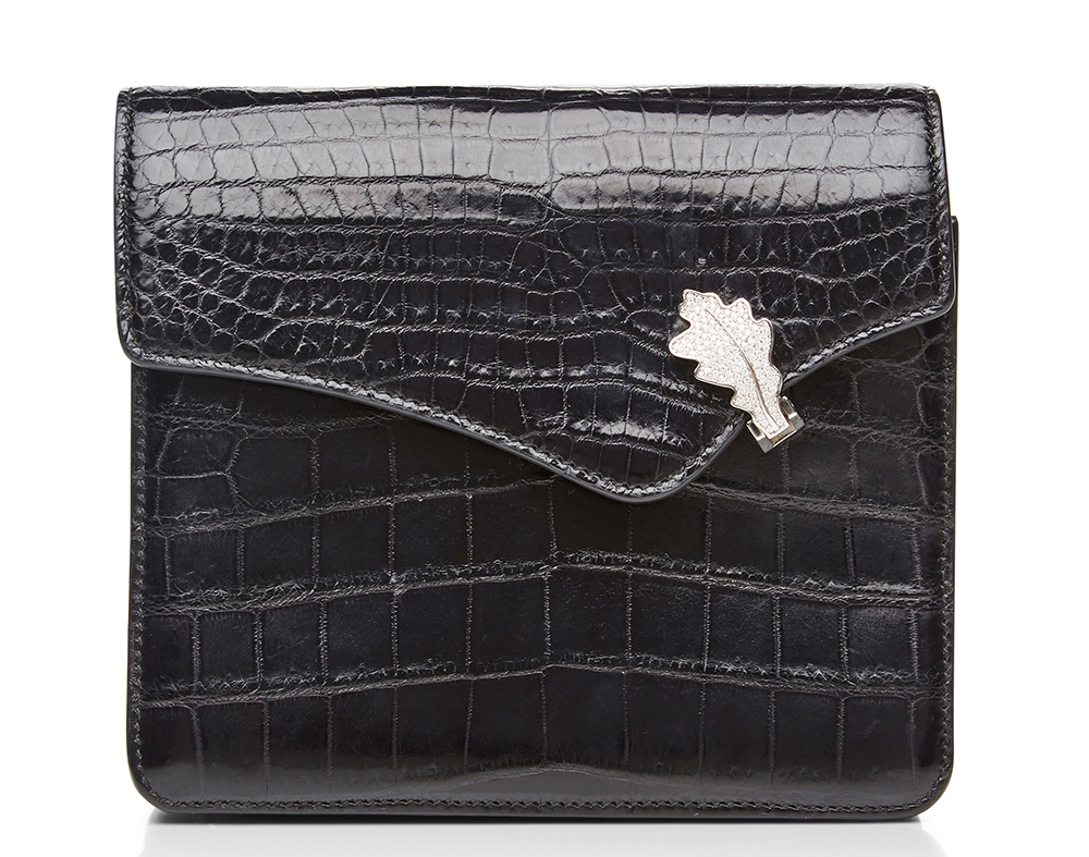 Asprey Oakleaf Crocodile and Diamond Clutch