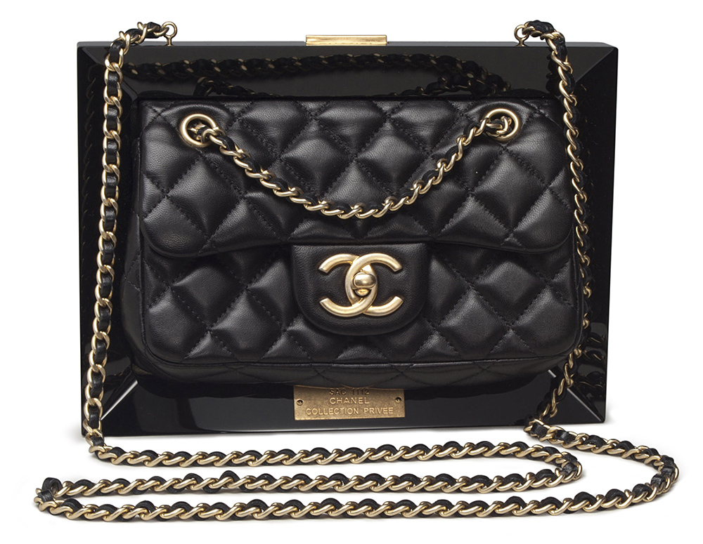 Chanel Limited Edition Black Lucite & Lambskin Leather Frame Bag