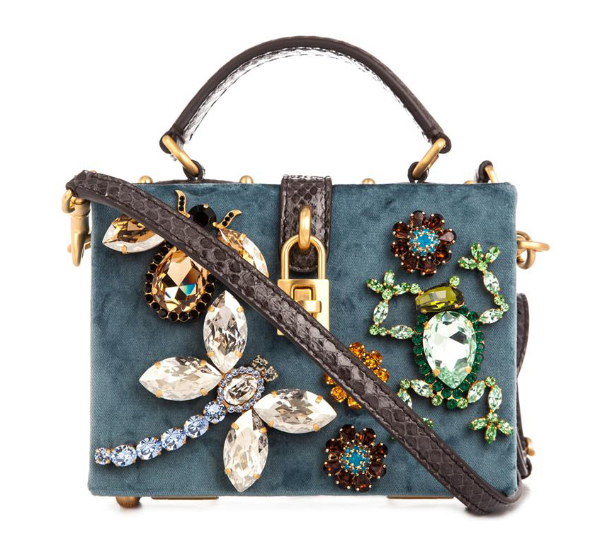 Dolce & Gabbana Miss Dolce Velvet and Crystal Clutch