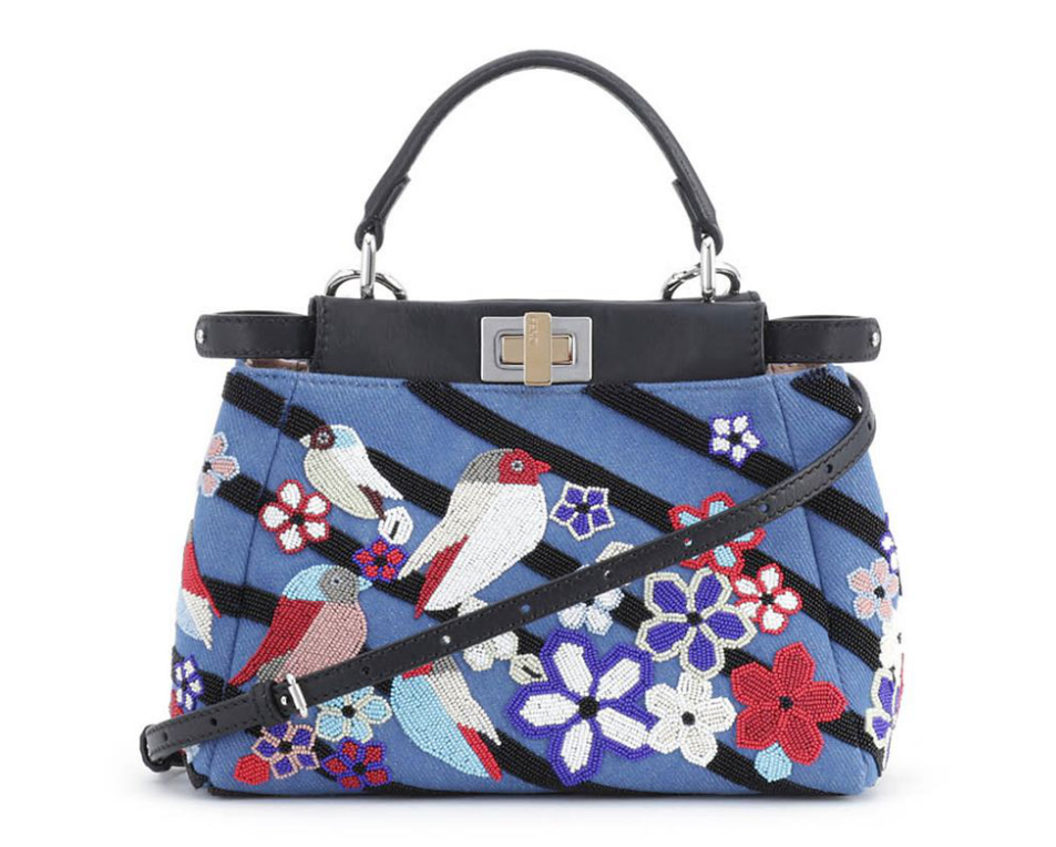 Fendi Peekaboo Mini Denim Satchel