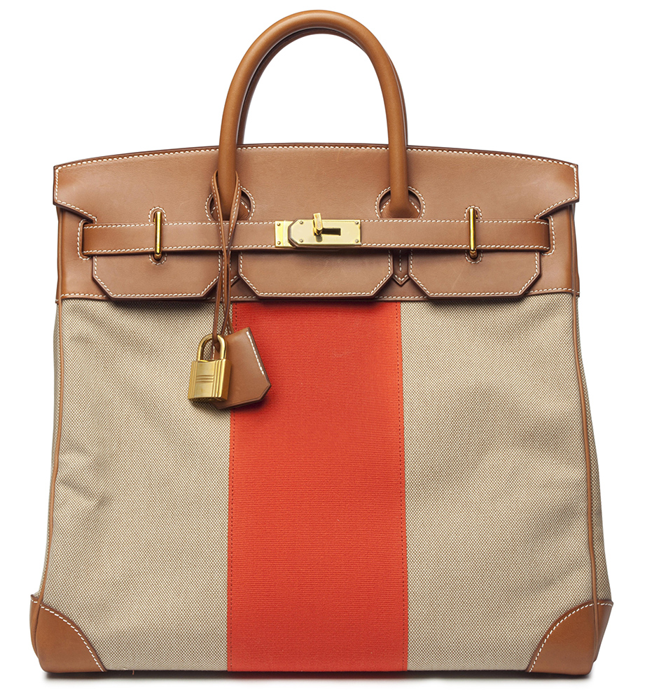 Hermes Limited Edition Leather and Canvas HAC Birkin Bag