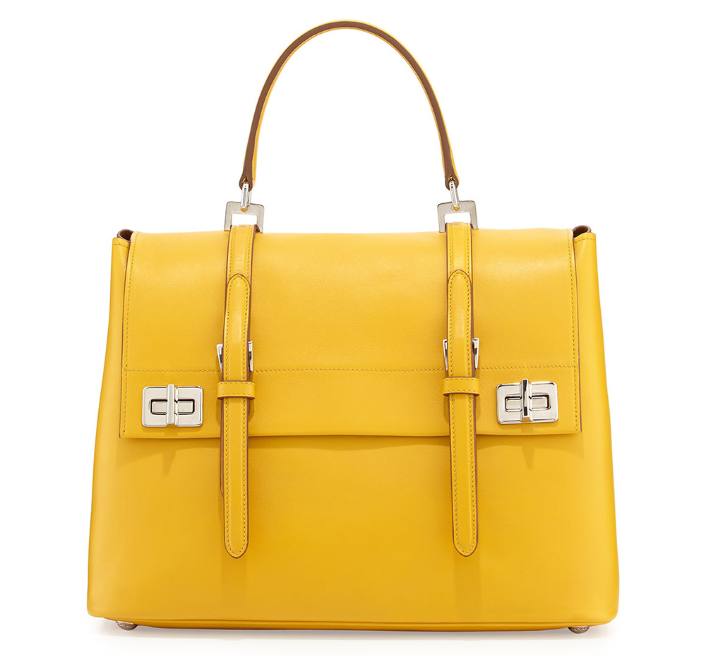 Prada Lux Calf Medium Flap Satchel