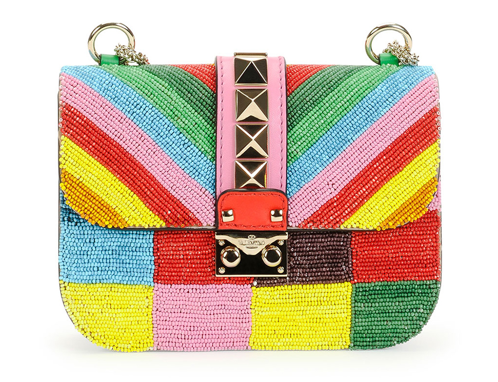 Valentino 1973 Beaded Small Lock Shoulder Bag