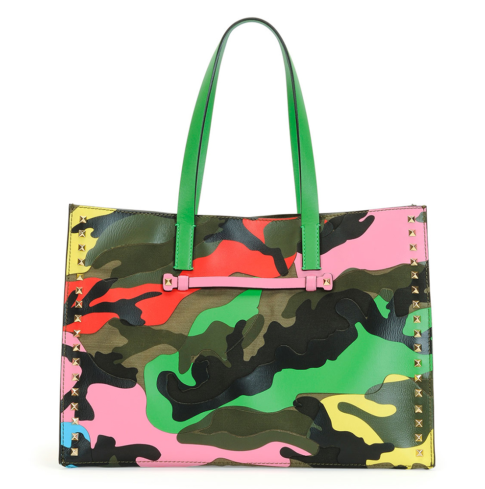 Valentino Psychedelic Camo Rockstud Soft Tote