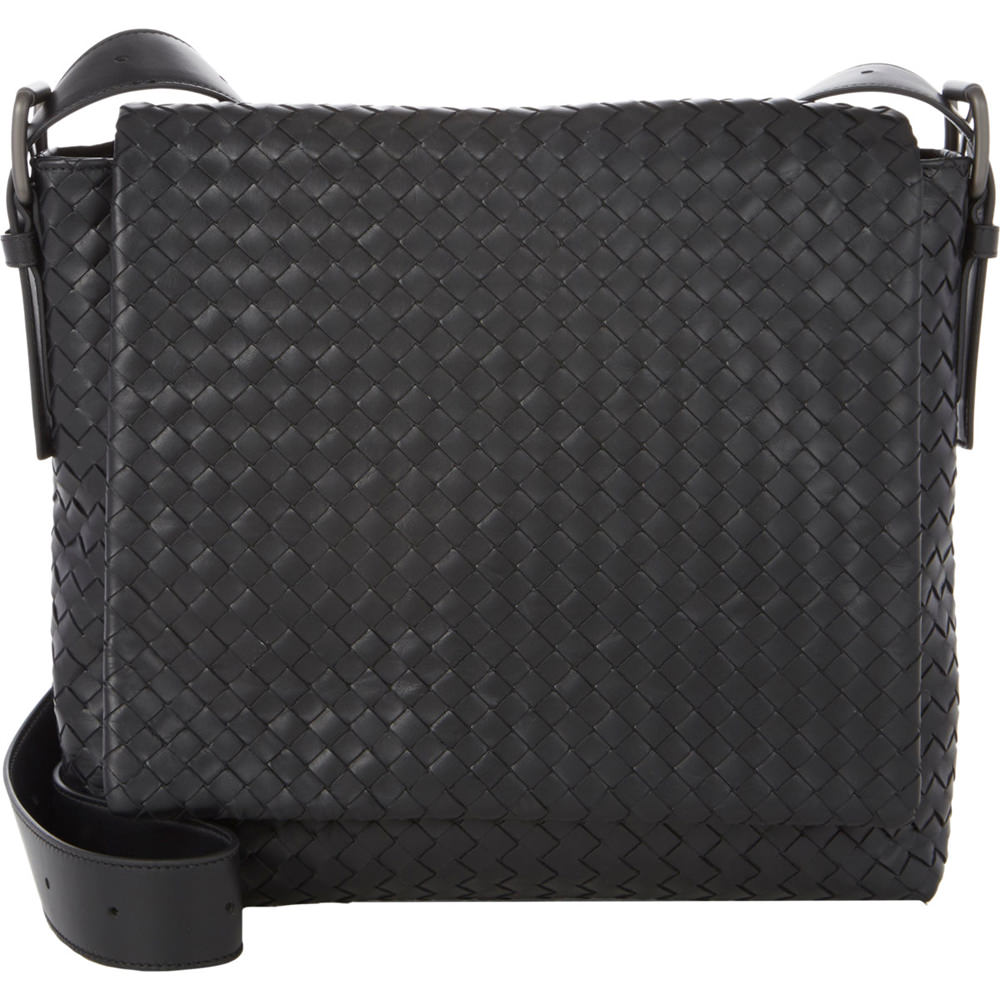 Bottega Veneta Intercciato Square Flap Messenger