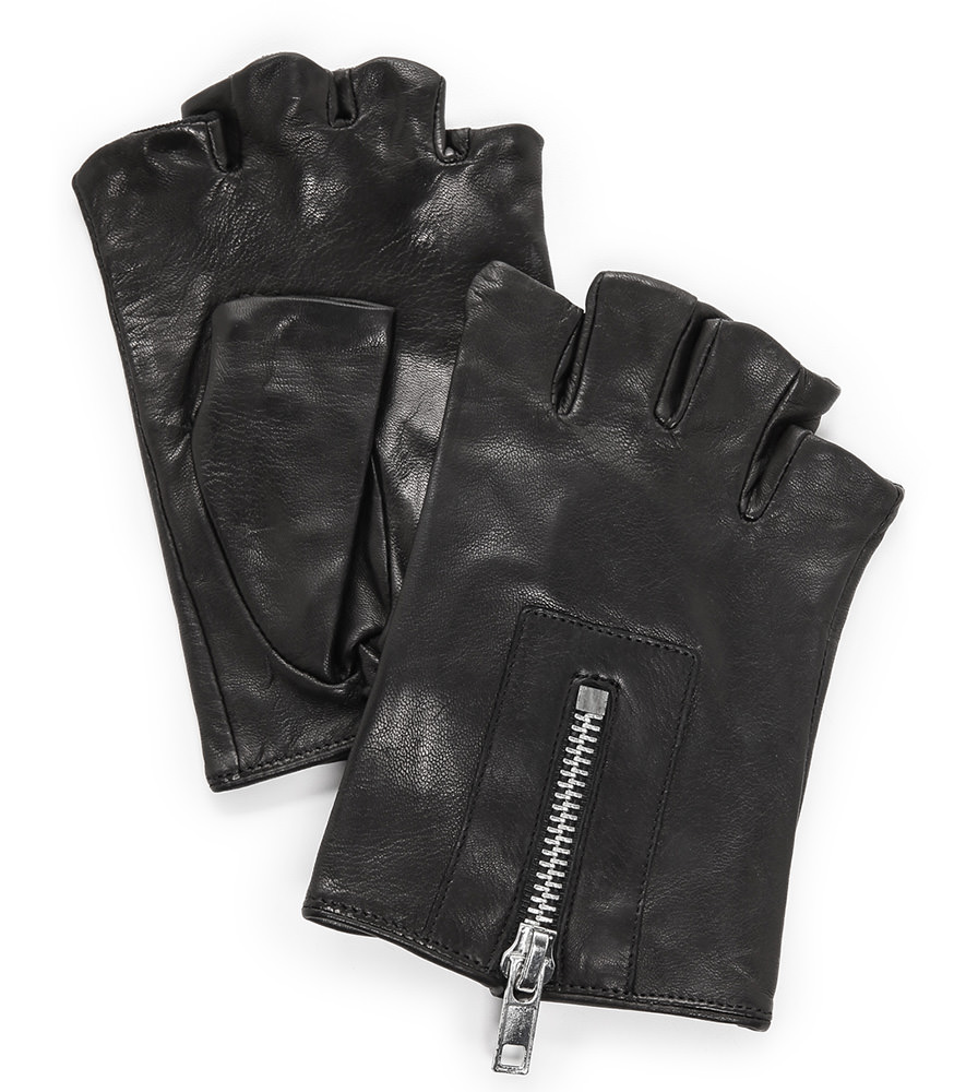 Carolina Amato Zipper Fingerless Gloves