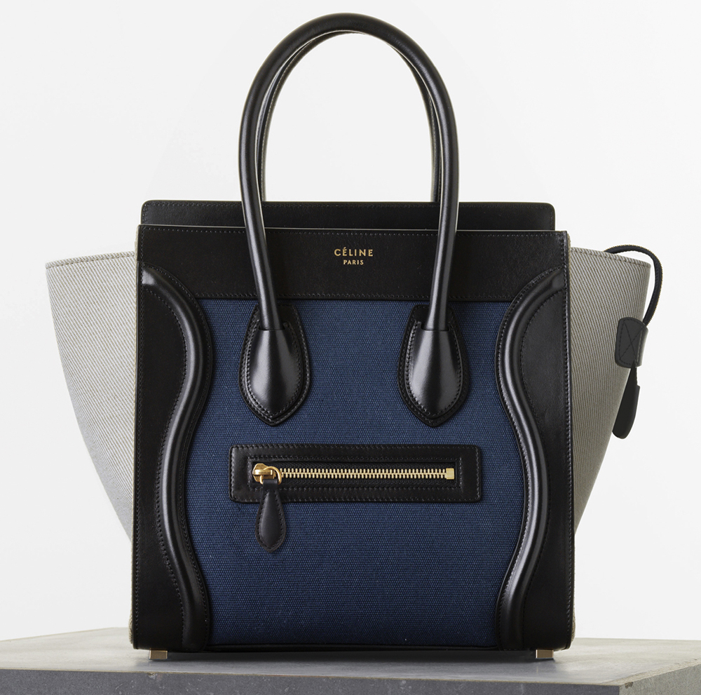 Celine Micro Tricolor Luggage Tote Textile 2350