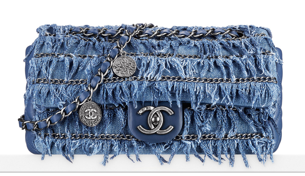 Chanel Denim Fringe Flap Bag 6300