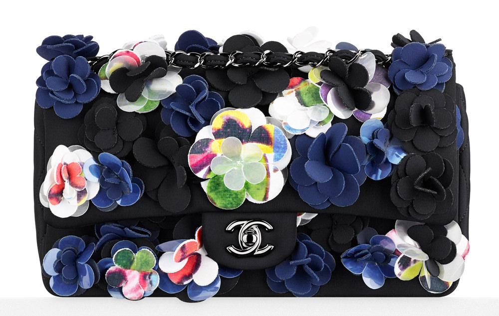 Chanel Multicolor Neoprene Flower Flap Bag