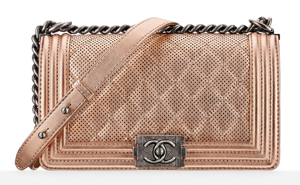 Chanel Perforated Metallic Boy Bag 4700