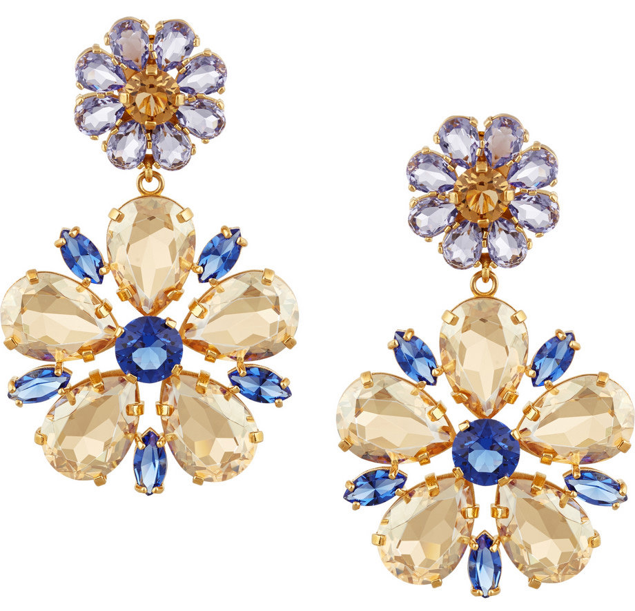 Dolce & Gabbana Fiori Swarovski Clip Earrings
