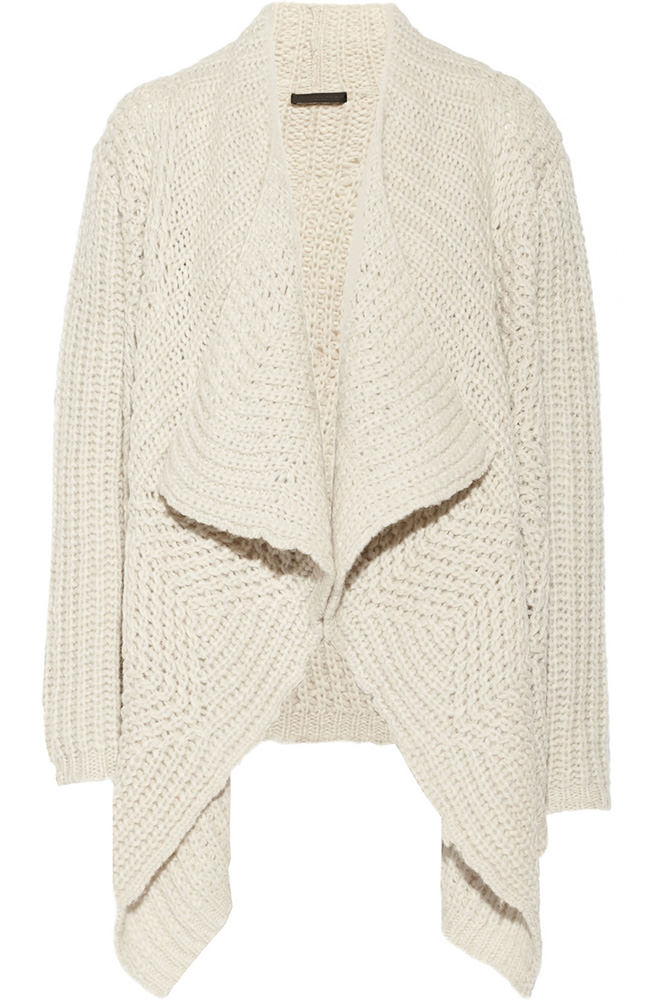 Donna Karan Draped Alpaca-Blend Cardigan