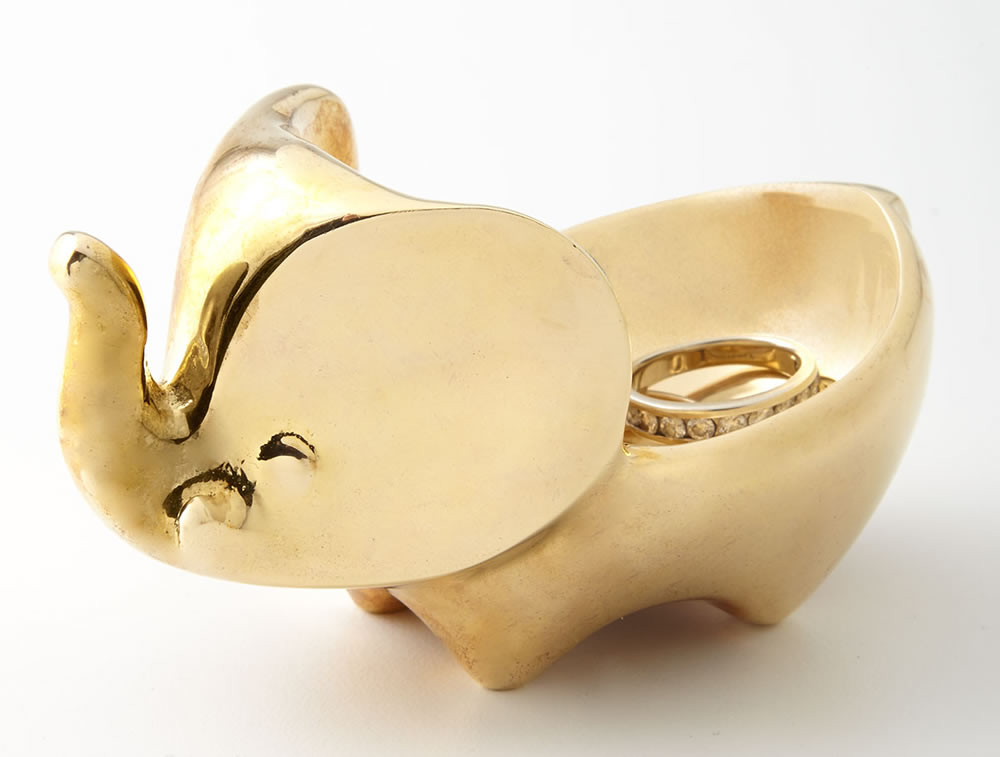 Jonathan Adler Brass Elephant Ring Bowl