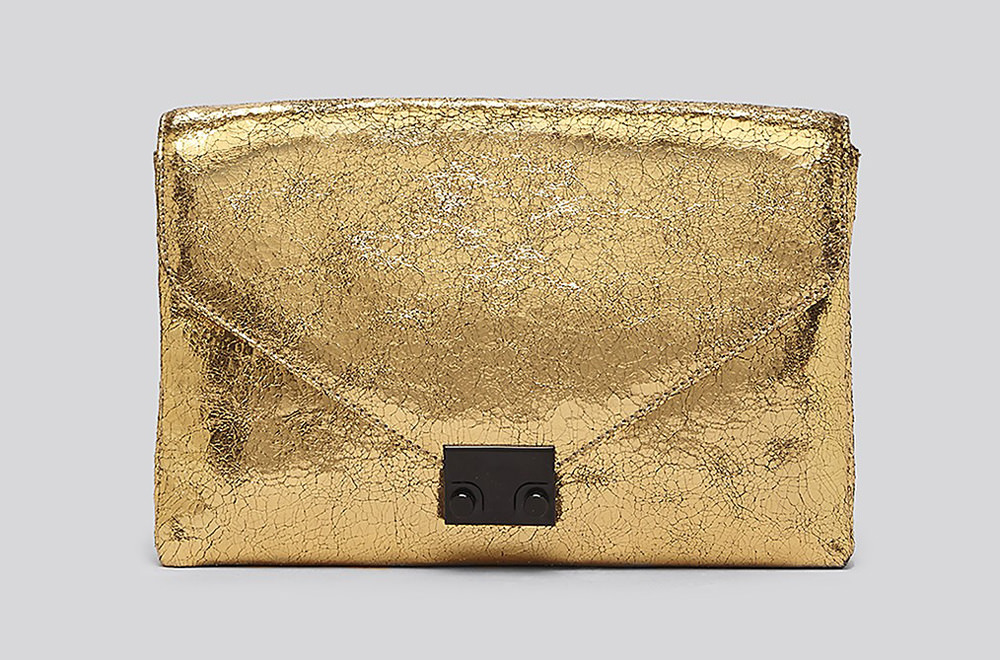 Loeffler Randall Metallic Lock Clutch