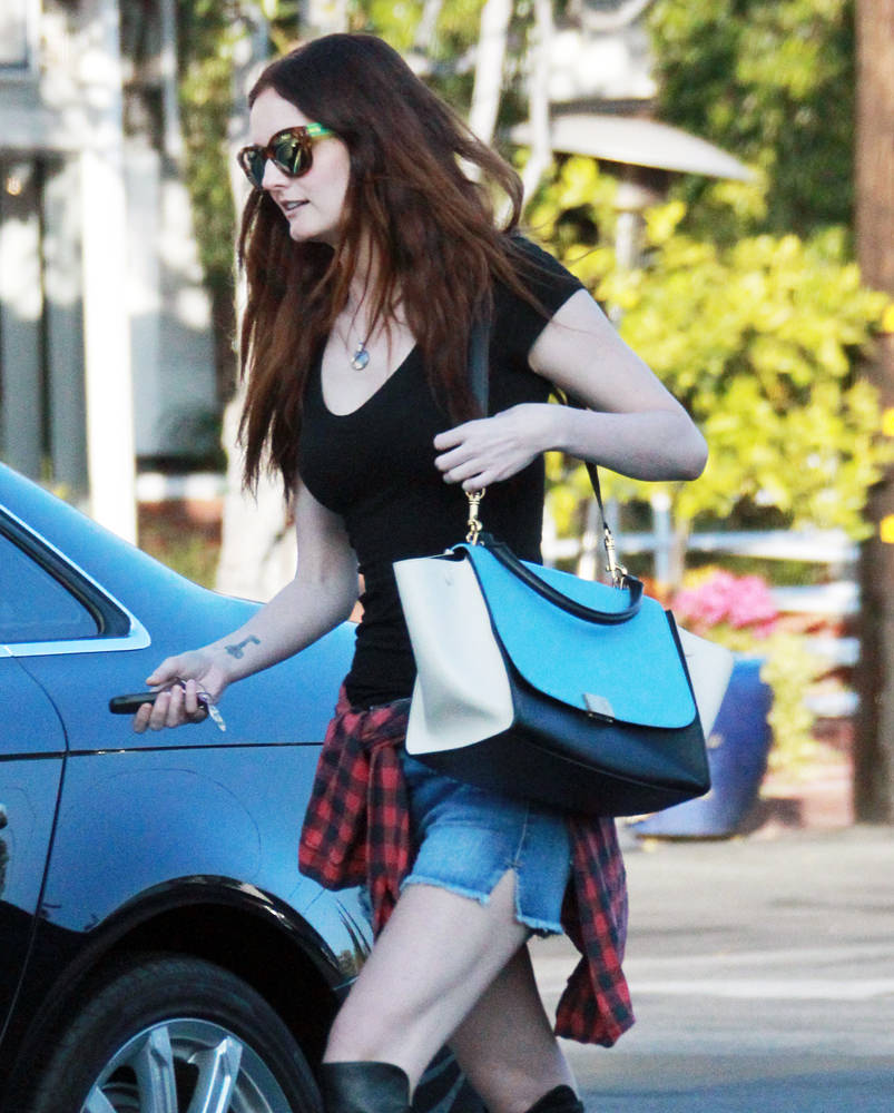 Lydia Hearst went shopping and had coffee with friends at Fred Segal in West Hollywood