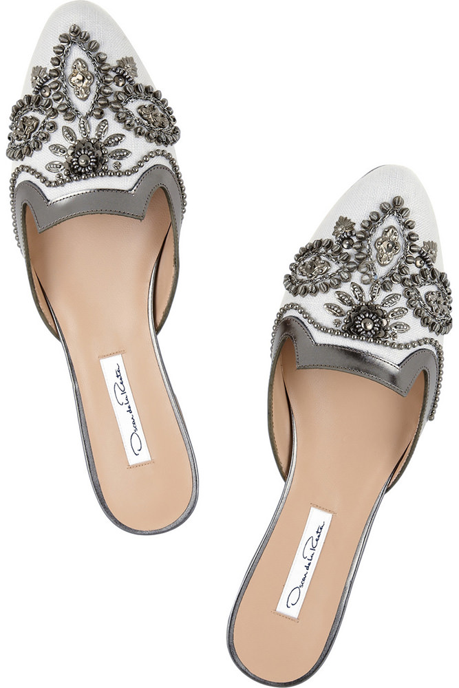 Oscar de la Renta Spanish Mule Slippers