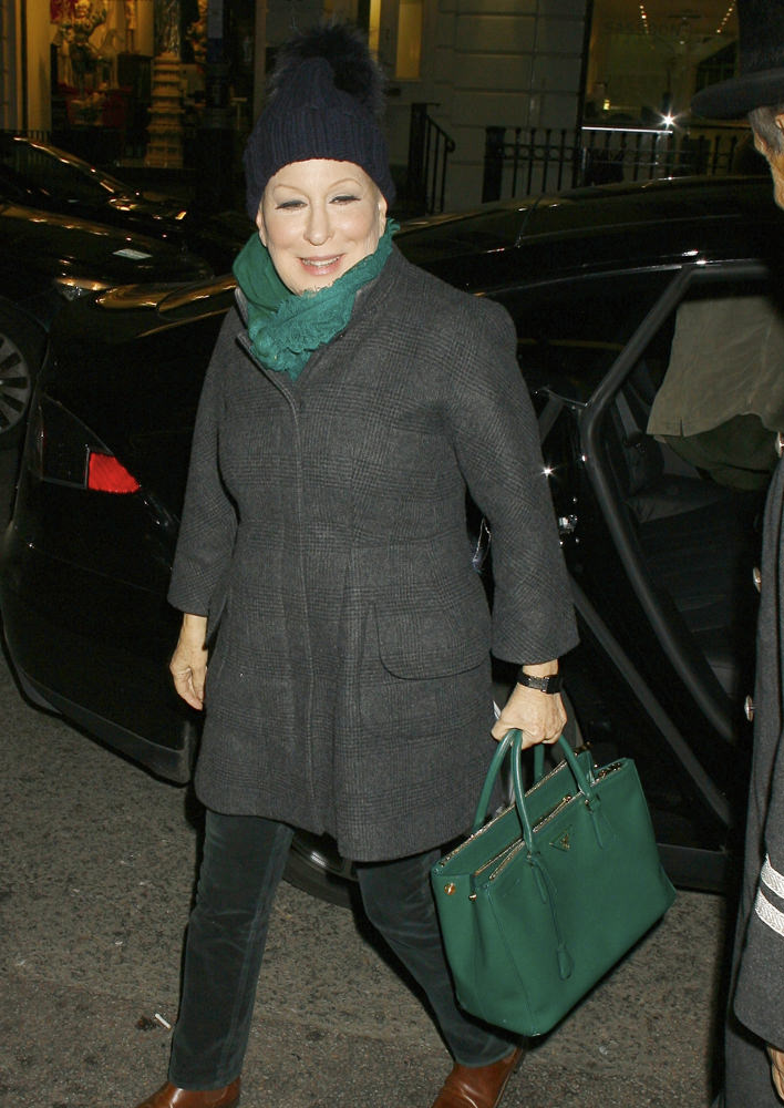 Bette Midler arrives back at Claridges Hotel in London, England after filming the 'Graham Norton Show'