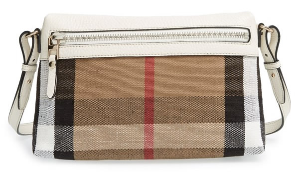 Burberry Small Farley Check Leather Crossbody Bag