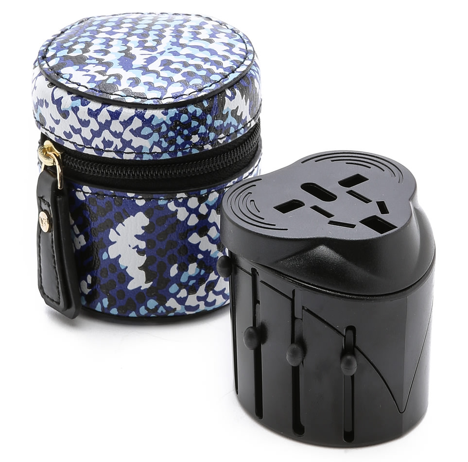 Diane von Furstenberg Heritage Print Travel Adaptor with Leather Case