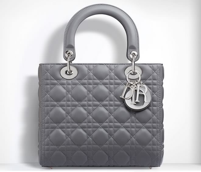Dior Lady Dior Gris Lambskin Bag