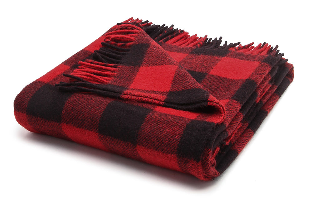 Faribault Woolen Mills Buffalo Check Throw