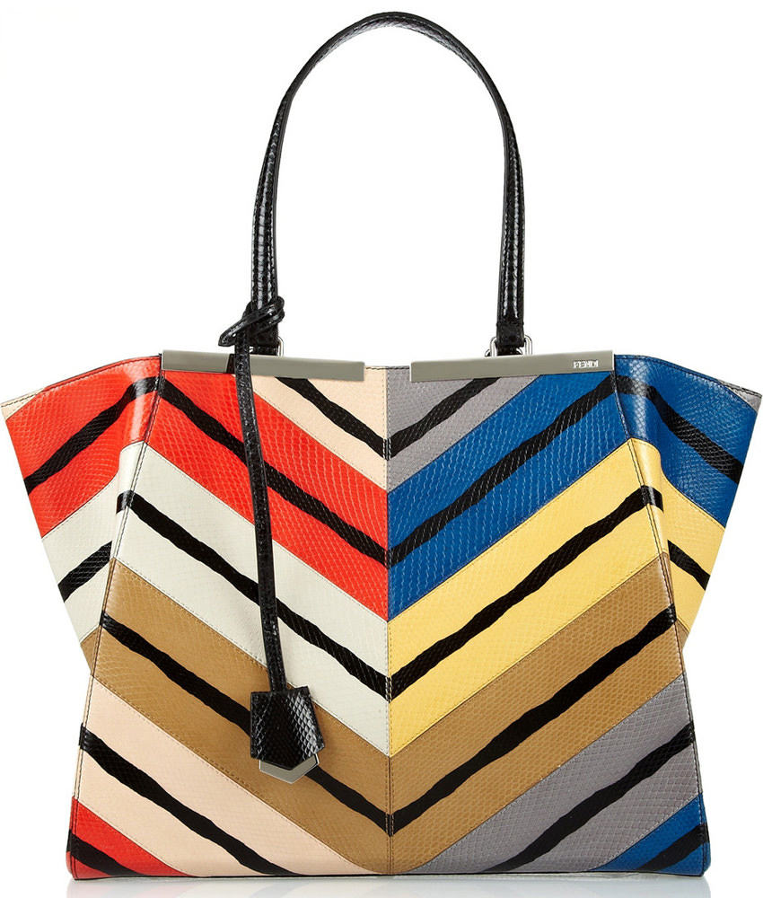 Fendi 3Jours Chevron Stripe Watersnake Bag