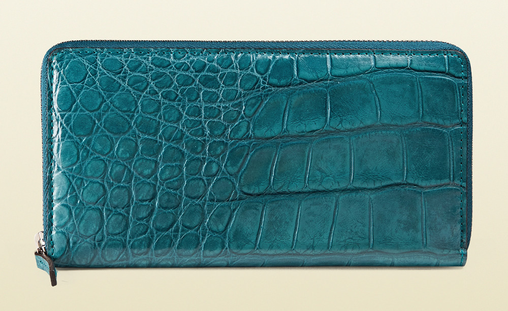 Gucci Crocodile Zip Around Wallet