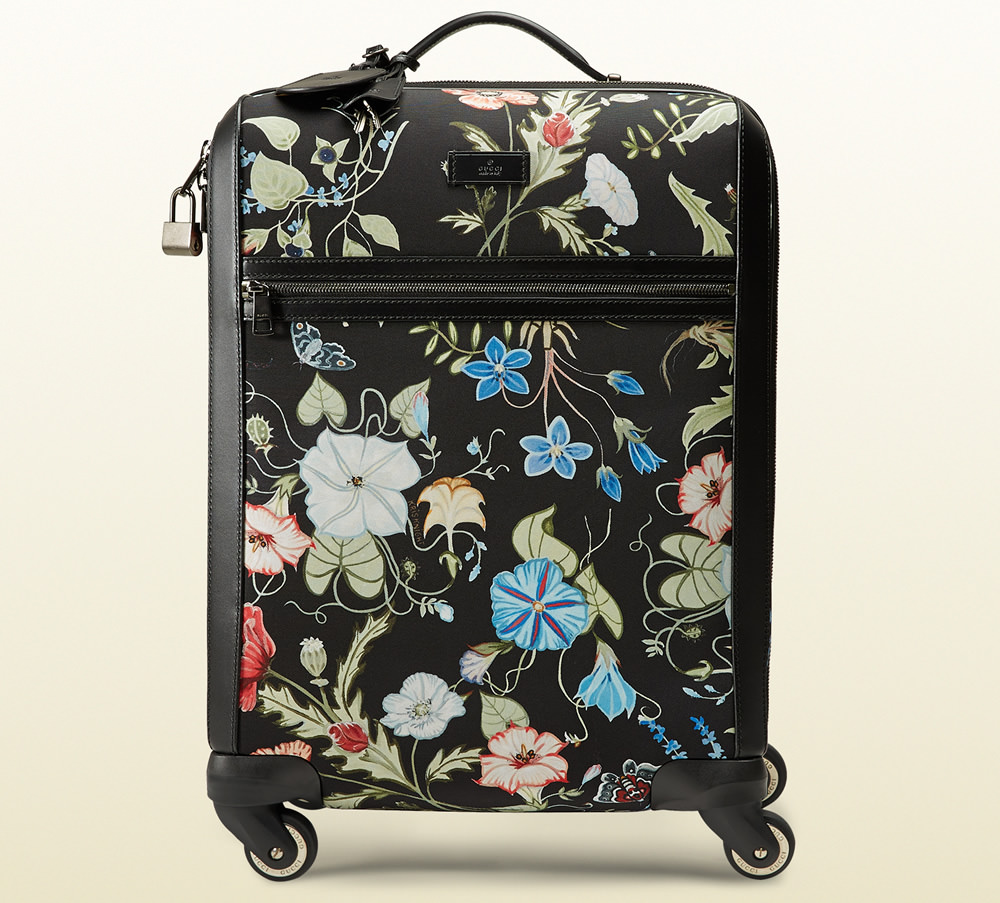 Gucci Flora Knight Print Canvas Wheeled Carry-On Suitcase