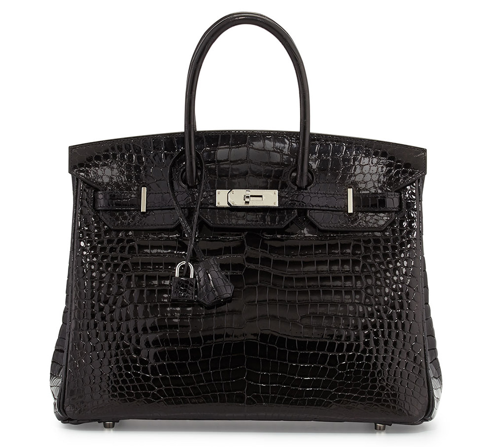 Hermes Shiny Black Crocodile Birkin