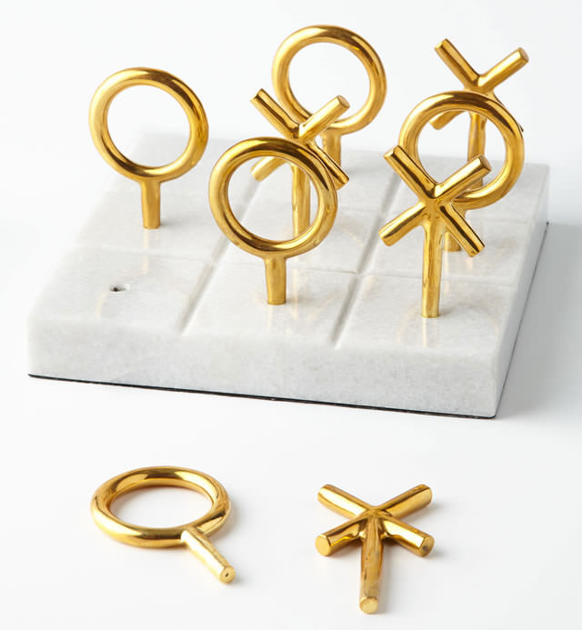 Jonathan Adler Brass Tic Tac Toe Set