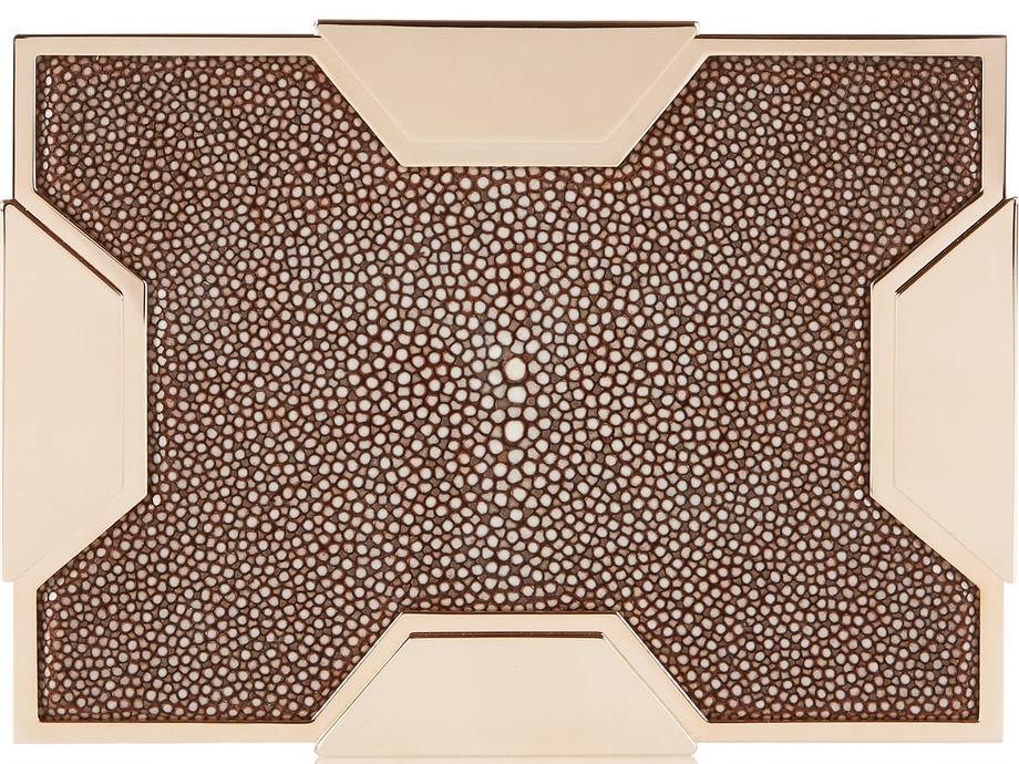 Lee Savage Space Rose Gold-tone and Stingray Box Clutch
