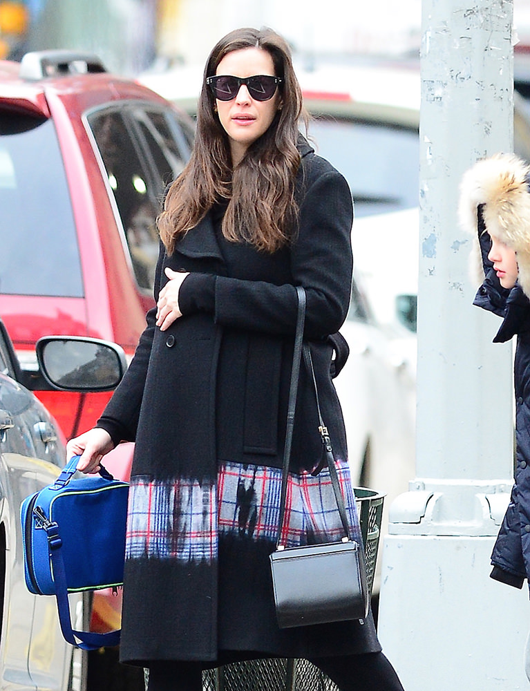 Liv Tyler walks her son Milo to school in NYC