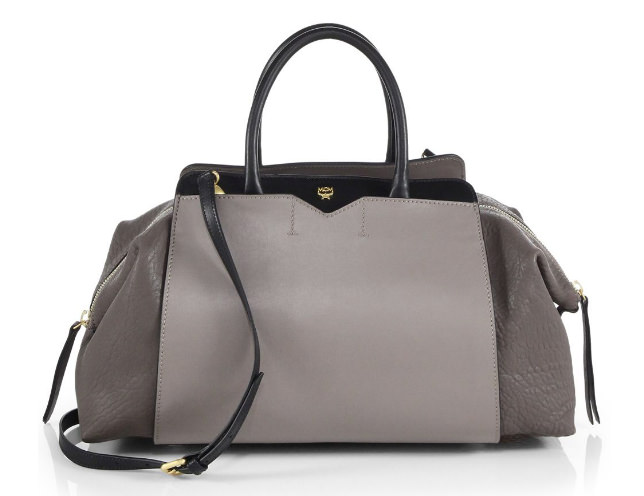 MCM Dual Texture Medium Satchel